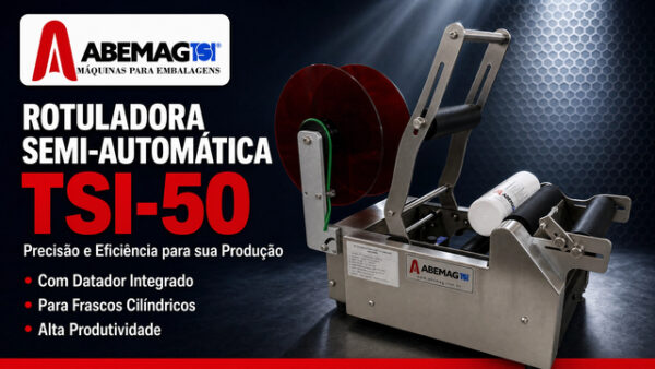 ROTULADORA SEMI AUTOMÁTICA COM DATADOR ABEMAG TSI 50D
