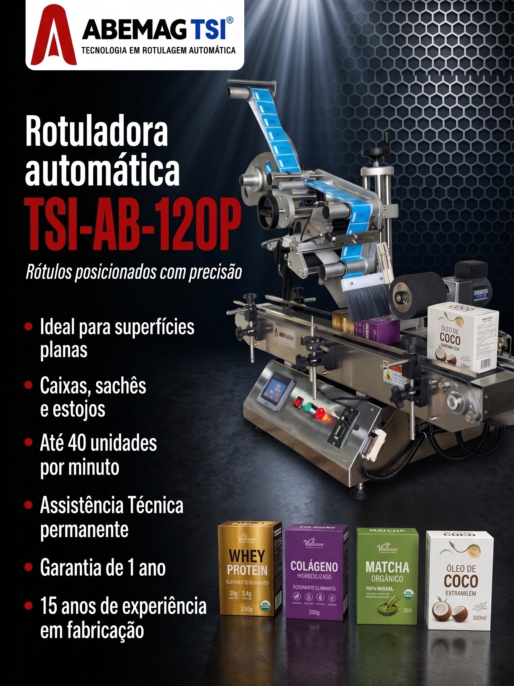 Rotuladora para superfície plana Automática ABEMAG TSI AB 120P