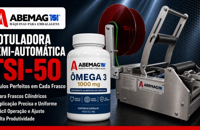 Rotuladora Semi-Automática para Frascos Cilíndricos ABEMAG TSI-50