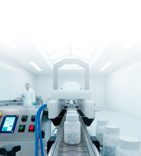 Linha de produção de medicamentos